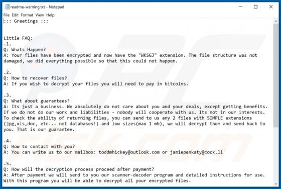 WKSGJ Ransomware