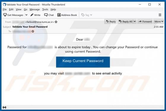 Password Is About To Expire Today Email Scam