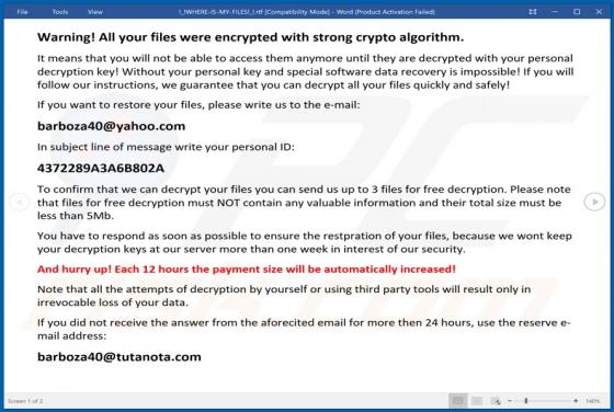 Barboza Ransomware