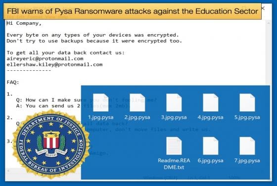 FBI warns of Pysa Ransomware attacks against the Education Sector