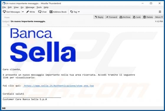 Banca Sella Email Scam