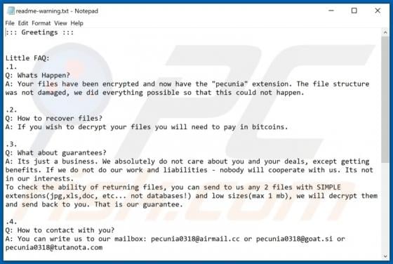 Pecunia Ransomware