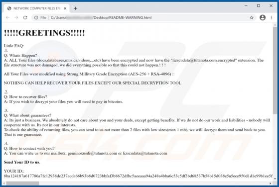 Lizscudata Ransomware