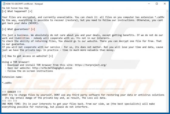 Cm99v Ransomware