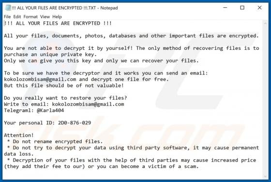 Karla404 Ransomware