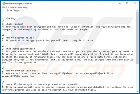 Usagoo Ransomware