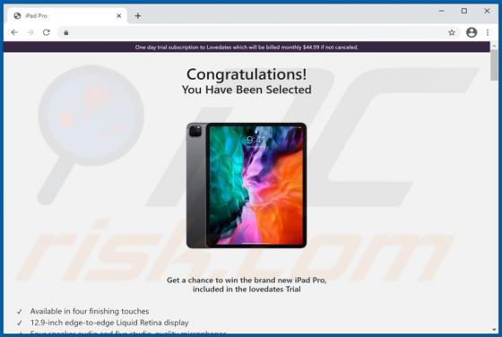 Chance To Win The New iPad Pro POP-UP Scam