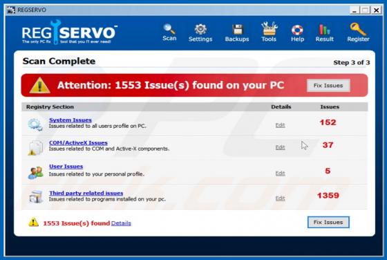 REGSERVO Unwanted Application