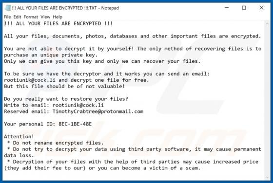 Rootiunik Ransomware