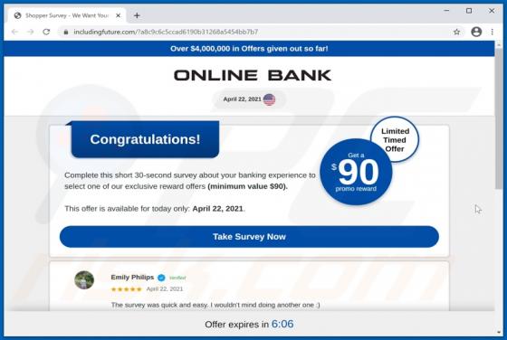 ONLINE BANK Reward Scam
