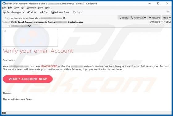 Verify Your Email Account Scam