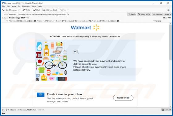 Walmart Email Virus Campaign