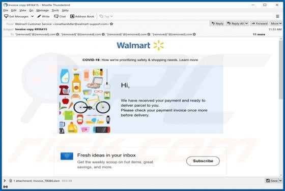 Walmart Email Virus