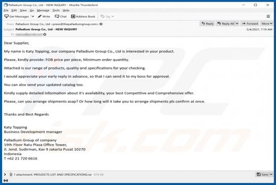 Palladium Email Virus