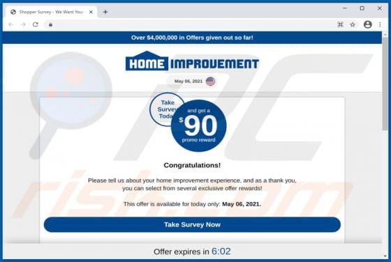 Home Improvement Reward Scam