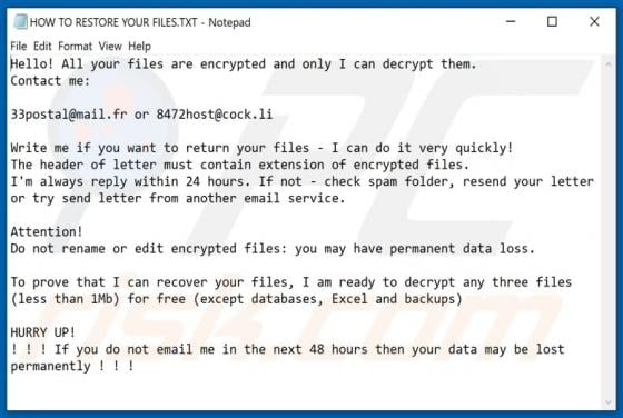 Fhgdrzxis Ransomware
