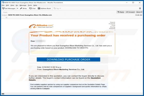 Alibaba Email Virus