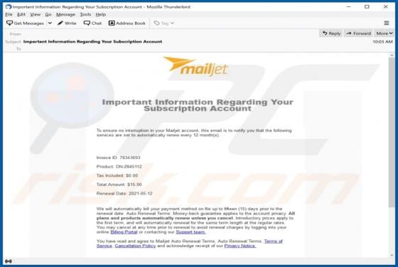 Mailjet Email Scam