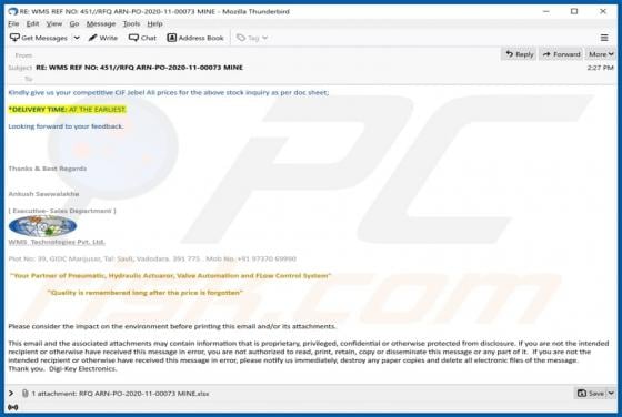 WMS Technologies Email Virus