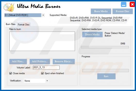 Ultra Media Burner Adware