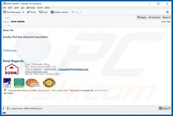 SGBM Email Virus