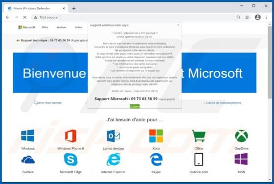Code 0x03A10 (0E10) POP-UP Scam