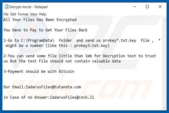 ZaDaRus Ransomware