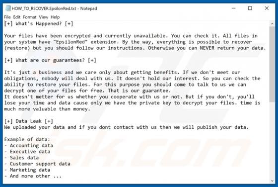 EpsilonRed Ransomware