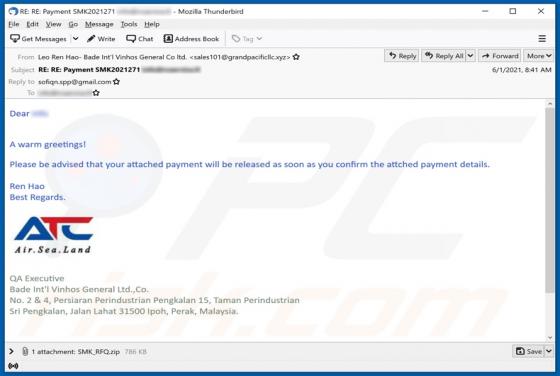 Air Sea Land Email Virus