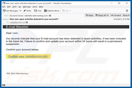E-mail Blacklist Scam