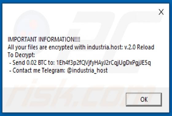 Industria_host Ransomware