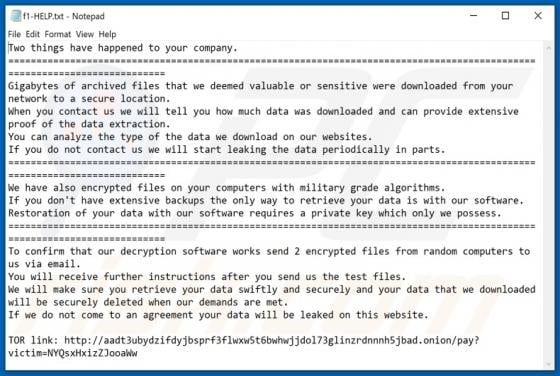 F1 Ransomware