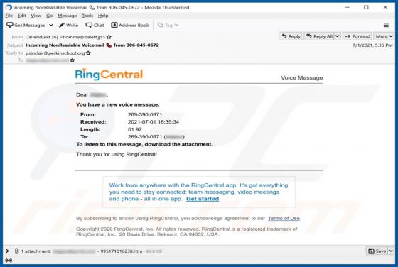 RingCentral Email Scam