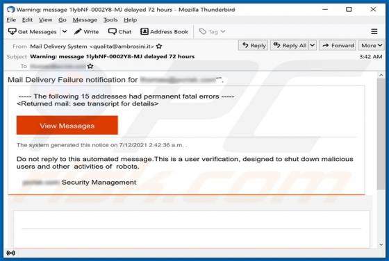 Mail Delivery Failure Scam