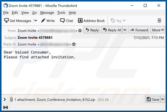 Zoom Conference Invitation Email Virus