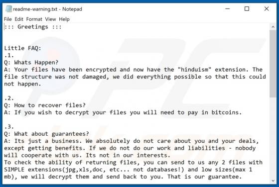 Hinduism Ransomware