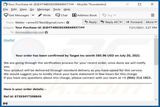 PayPal Email Phishing Scam
