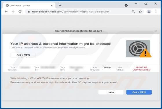 IP Address & Personal Information Might Be Exposed POP-UP Scam