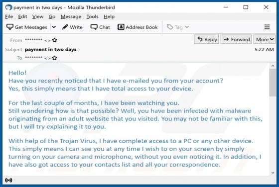 I Have E-mailed You From Your Account Email Scam