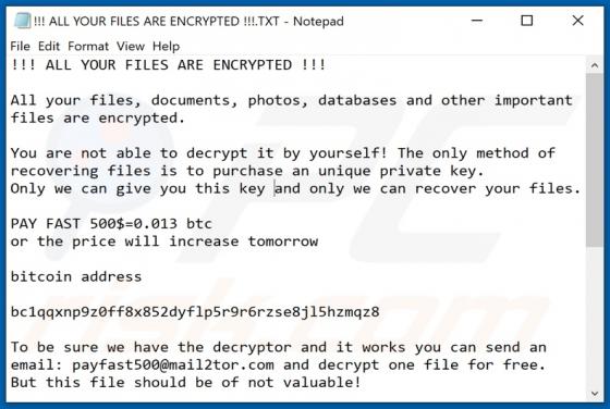 Payfast Ransomware
