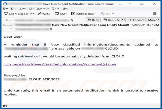 Email Cloud Scam