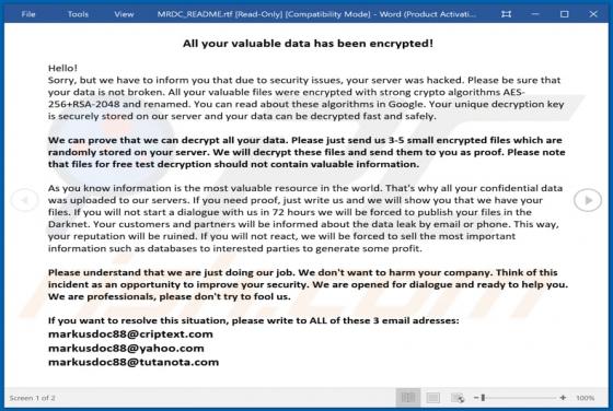 MRDC Ransomware