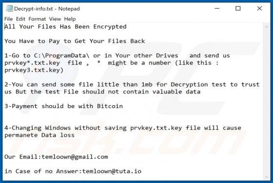 Temlo Ransomware