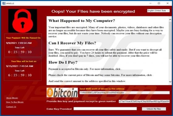 JANELLE Ransomware