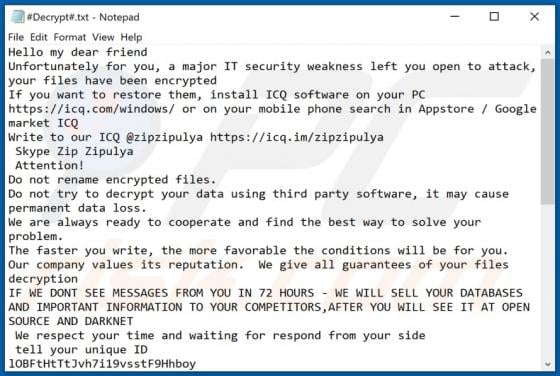 Zip Zipulya Ransomware