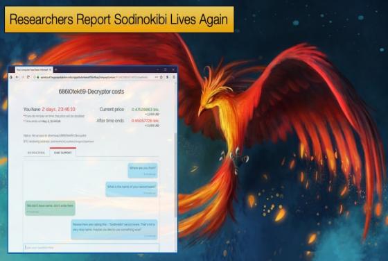 Researchers Report Sodinokibi Lives Again