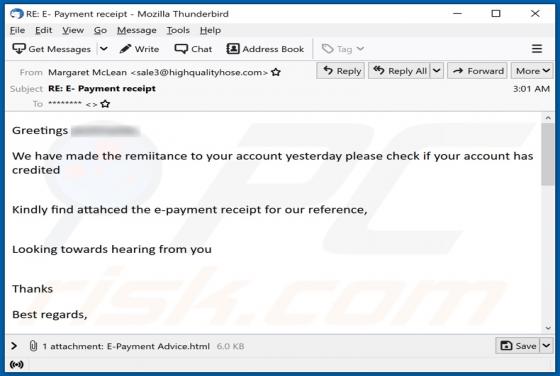 Gas Sensing Solutions (GSS) Email Scam