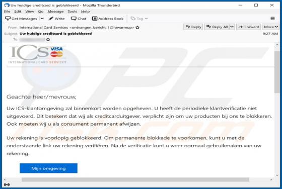 ICS (International Card Services) Email Scam