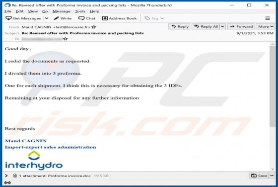 Interhydro Email Virus