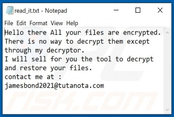 JamesBond Ransomware
